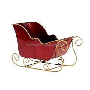 Decoraciones de mesa de trineo de Santa de hierro hechas a mano, adornos navideños para interiores y exteriores disponibles en diseños de varios tamaños - Product Image 1