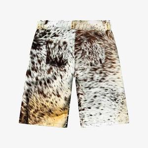 Pantalones Cortos de Cuero Auténtico de Pelo de Vaca Premium, Estilo Cargo con Pelo de Vaca, Pantalones de Piel de Animal con Manchas Marrones, Resistentes - Product Image 2