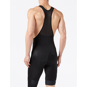 Cuissard de cyclisme noir pour homme avec bretelles élastiques et fente rembourrée pour une tenue confortable - Product Image 2