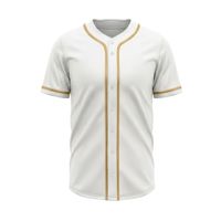 Jersey Baseball Biru Dongker Full Button dengan Trim Emas, Bahan Bernapas, Activewear Poliester/Katun, Kerah V, Bordir, Lengan Pendek, Profesional