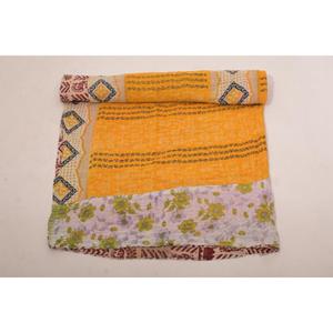 Vintage Kantha <b>Quilt</b> Cotton <b>Handmade</b> Reversible Gudri Throw Blanket Bedspread for Bedroom Living Room - Product Image 1