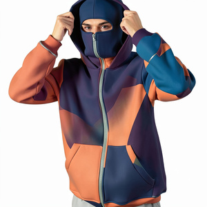 Men's Gray Hooded Sweatshirt Geometric <b>Star</b> Print Regular Fit Casual Autumn Cotton French Terry Pocket <b>Design</b> - Product Image 3