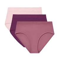 Tangas de punto 100% algodón para mujer, de tiro medio, con patrón liso, transpirables, sexys, tallas grandes