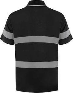 Summer Reflective Safety Polo Shirts Night Shift Work Wear Road Construction Hi Vi Black Safety Polo Shirts - Product Image 6