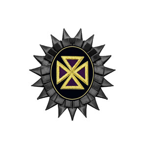 Chapeau Rosette des Chevaliers Templiers Anciens Grands Maîtres, Violet et Or |   Badges des Templiers |   Badge brodé en or massif - Product Image 1