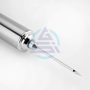 Injecteur de marinade pour viande de qualité commerciale en acier inoxydable avec 3 aiguilles à marinade professionnelles et brosse de nettoyage - Product Image 1