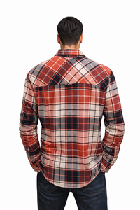 Chemise en flanelle à carreaux pour homme, manches longues, 100% coton, col boutonné, vêtement décontracté pour l'automne - Product Image 2