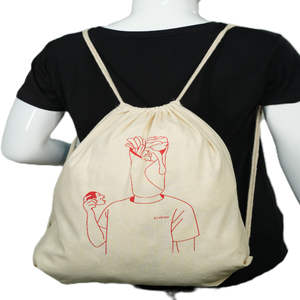 Sac à dos en coton personnalisé avec logo, écologique, imperméable, réutilisable, avec cordon de serrage, doublure organique pour la plage, les anniversaires, la gym, le fitness - Product Image 1