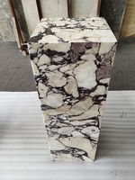 Table basse en marbre Calacatta Viola blanc, design moderne de luxe, socle carré en pierre, présentoir en marbre