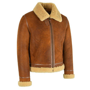 Men's Brown Suede Bomber Jacket Windproof Turn-down Collar <b>Zip</b>-<b>up</b> Regular Fit Winter Outerwear Polyester Lining Embossed - Product Image 2