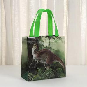 Bolsa de Tela No Tejida Tridimensional Laminada OEM, Bolsa de Regalo para Fiestas con Estampado de Dinosaurios - Product Image 4