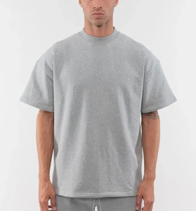 Latest 100% Cotton <b>Plain</b> Black <b>White</b> Classic Short Sleeved O-Neck Streetwear Winter Ringer Drop Shoulder Men's T-Shirt - Product Image 6