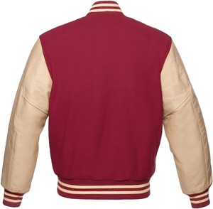 Veste varsity verte pour homme, tissu en toile coupe-vent, col rabattable, fermeture éclair, style preppy, vêtement d'automne, doublure en nylon - Product Image 3