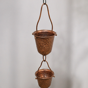โซ่ทองแดงตกแต่งสวนกลางแจ้ง ประดับตกแต่งน้ำไหลแบบแขวน สไตล์หรูหรา - Product Image 6