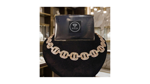Collier en argent moissanite à maillons ovales, bijoux de luxe sertis de pierres, pour homme et femme - Product Image 2