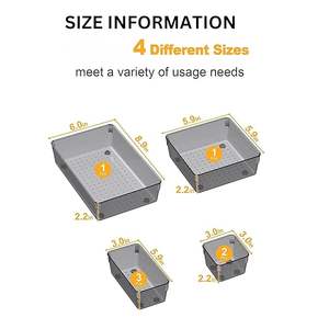 Makeup Jewelry Vanity and Office 21 Piece Black Modular Drawer Organizer Trays Multipurpose Stackable Acrylic Storage <b>Bins</b> - Product Image 5