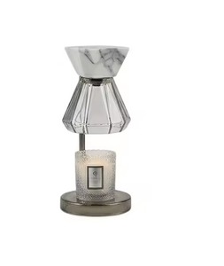 Electric Candle Warmer <b>with</b> Marble Top and Glass Shade for Aromatherapy Indoor Use Candle warmer lamp - Product Image 1