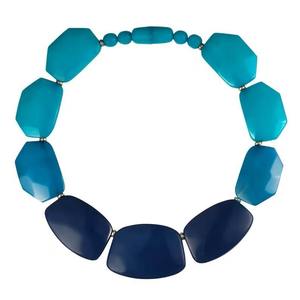 <b>Resin</b> <b>Craft</b> Beaded Necklace Red Blue Oval Statement Jewelry Fashion Accessory Handmade <b>Crafted</b> - Product Image 4