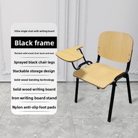 Chaise de formation pliante en métal et contreplaqué de haute qualité avec bloc-notes et étagère à livres chaises de réunion
