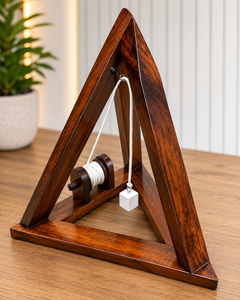 Niveau triangulaire traditionnel de maçon avec ligne de plomb et plomb de plombée - Product Image 5