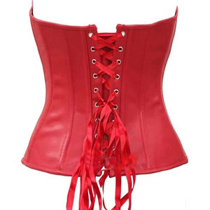 Salva Leather <b>Women's</b> Black 100% Leather Corset <b>Waistcoat</b> V-neck Zipper Closure Lace-Up Back Casual Style Waterproof Digital - Product Image 4