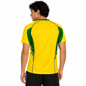 Maillot de football américain style Brésil personnalisé OEM, en polyester à séchage rapide, vente en gros, fabrication de maillots de football pour équipes - Product Image 2