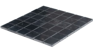 Mosaico de Mármol Negro Cuadrado, Pulido, Resistente al Agua, Ecológico, 8mm de Grosor, Moderno, para Pared Interior de Baño, 300x300mm - Product Image 5