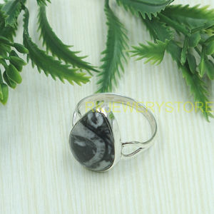 Natural Zebra Jasper Gemstone 925 Silver <b>Ring</b> Handmade Teardrop Cabochon Stone <b>Statement</b> <b>Ring</b> Vintage Boho Jewelry Women Gift - Product Image 3