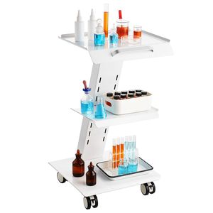 Carrito de Laboratorio Móvil de Metal de 3 Niveles con Enchufe Integrado, Carrito de Clínica con Ruedas Giratorias para Aplicaciones de Biología - Product Image 4