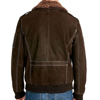 Nouvelle veste bombardier en peau de mouton marron pour hommes entièrement personnalisée avec 100% fermetures avant en peau de mouton d'origine fermeture à glissière d'hiver imperméable