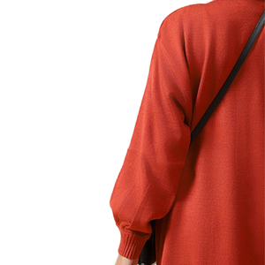 Cárdigan Largo de Punto para Mujer de Alta Gama, Cuello en V, Manga Larga, Color Sólido, Estilo Casual para Otoño, Diseño Antipilling con Punto Abierto - Product Image 6