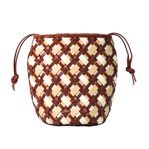 Woven genuine leather women hand <b>bag</b> , 100% hand woven with mixed color good for daily use and of premium quality - Product Image 4