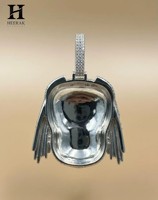 Collier pendentif prédateur Hip Hop Iced Out en gros, pendentif masque extraterrestre 3D personnalisé, bijoux de luxe en moissanite, style science-fiction