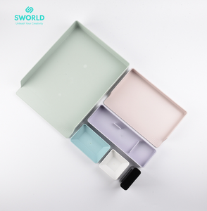 SWORLD 3 Layer Plastic Office <b>Organizer</b> Multifunctional Desktop Storage Box Minimalist Design PP Factory - Product Image 4