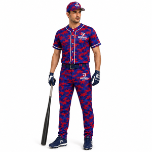 RONAL SPORTS Men's <b>Camouflage</b> Baseball Uniform Set Short Sleeve Quick Dry Polyester <b>Tracksuit</b> All Seasons Adult Regular Fit - Product Image 3