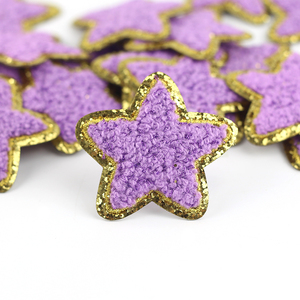 Custom Star Shape Embroidered Patch Iron On Sew On Nonwoven Felt Glitter Applique for Clothing Hat Bag Jacket Backpack fabric - Product Image 5