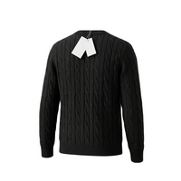 Pull-over d'hiver vintage de luxe pour homme, style Old Money, en coton/élasthanne tissé respirant 320g, anti-plis, à épaules tombantes