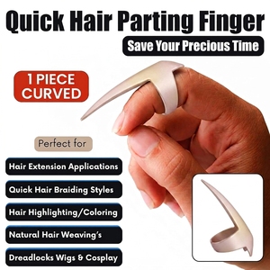 Outil professionnel de salon pour la pose d'extensions capillaires : Anneau de séparation des mèches avec séparateur d'ongles intégré pour un sectionnement rapide des cheveux - Product Image 2