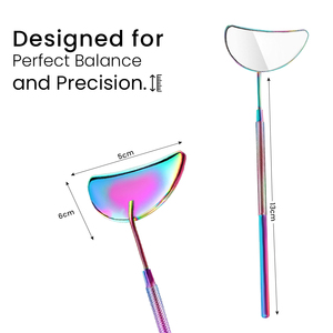Luxury Plasma Rainbow <b>Lash</b> Extension Mirror Stainless Steel Eyelash Mirror Custom Logo By Bahasa Pro - Product Image 1
