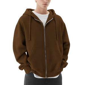 Sudaderas con capucha para hombre, 100% algodón, personalizadas al por mayor, de alto gramaje, estampadas, extragrandes, con cremallera, OEM - Product Image 6