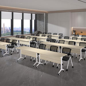 AY Office System V-TRH Modern <b>Foldable</b> Training <b>Table</b> TRH Leg Wood Melamine Top Durable School Furniture for Office Workshop Use - Product Image 5