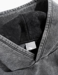 Sudadera con capucha lavada de ácido vintage al por mayor personalizable con logotipo pesado 500 GSM de gran tamaño - Product Image 4