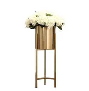 Pot de fleurs en cuivre martelé avec pieds en forme d'épingle à cheveux, support rond en laiton pour plantes d'intérieur, conteneur en métal - Product Image 3