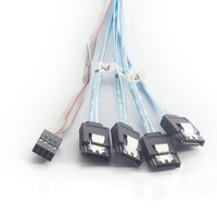 Câble de connexion interne haute vitesse pour serveur Mini SAS 8087 vers 4X SATA avec chargement latéral