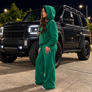 Survêtement en molleton de coton brossé pour femme, marque privée, hiver, poids lourd, pour marques de mode - Product Image 5