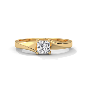 Bague solitaire en diamant de laboratoire taille princesse certifiée IGI, bague de fiançailles en or pour femme - Product Image 1