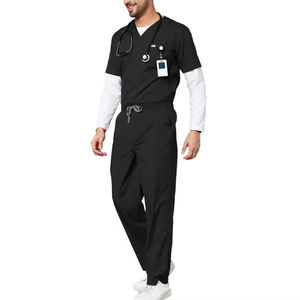 Premium Men's Medical Scrubs <b>Set</b> 4-Way Stretch V-neck Hospital Nurse <b>Doctor</b> Uniform Dental Clinic Workwear Wholesale Jogger <b>Set</b> - Product Image 4