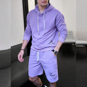 Nouvel ensemble décontracté d'été pour homme : T-shirt à manches courtes respirant et short, ensemble de survêtement uni, vêtements de marque pour homme, 2 pièces - Product Image 4