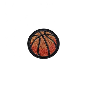 Adult Unisex Sports Embroidered Patches Basketball Baseball Football Design Circular Oval Shape Orange White <b>Brown</b> Red Color - Product Image 4