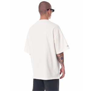 Camiseta Oversize para Hombre de Algodón de Alta Calidad, Corte Relajado, Estilo Urbano, Camiseta Blanca de Primera Calidad para Personalización de Marca - Product Image 2